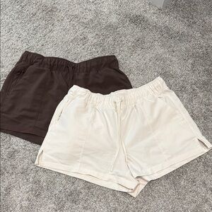 90 Degree Women’s hiking Lounge Shorts - Cream and Brown set size xsmall